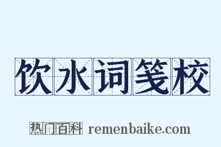 饮水词笺校是什么意思的图片